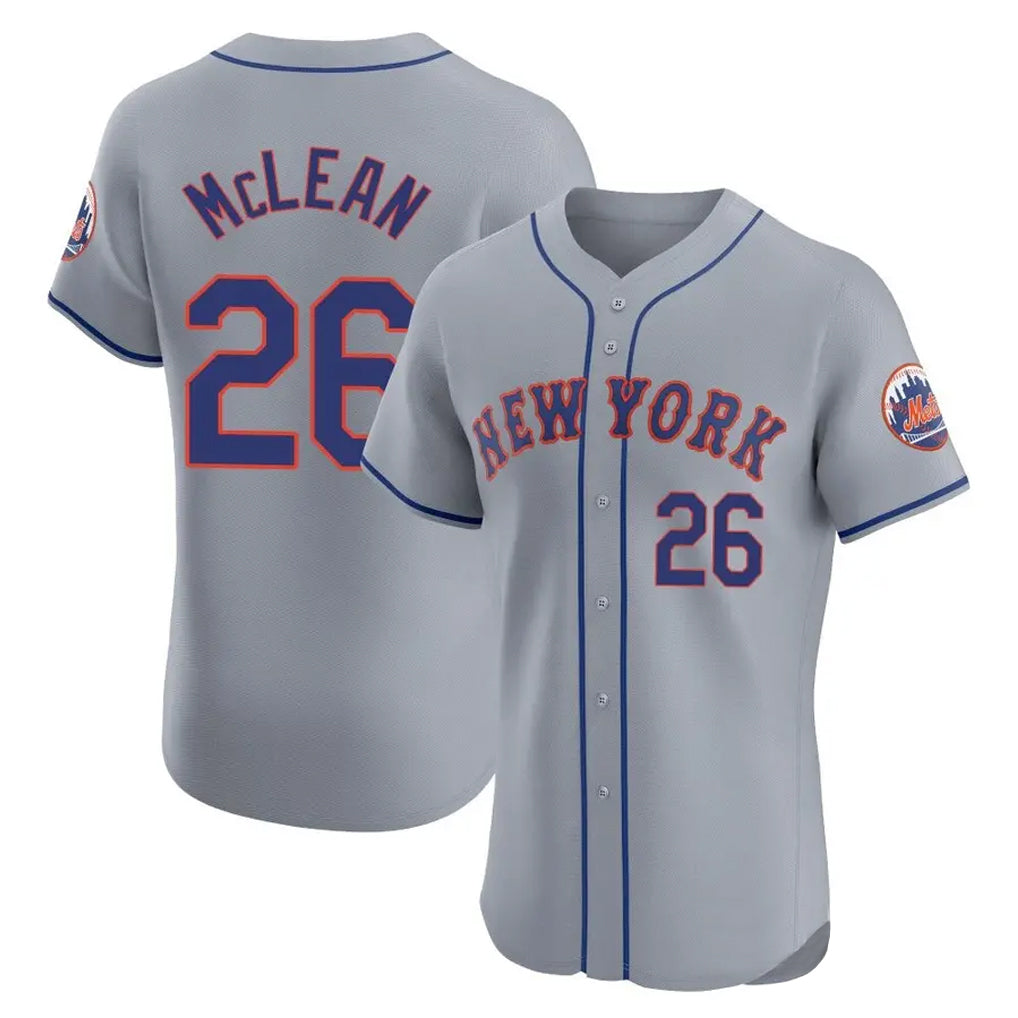 STECN NY.Mets #26 Nolan McLean Player Gray Road Limited Elite Home Stitched Jerseys