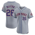 STECN NY.Mets #26 Nolan McLean Player Gray Road Limited Elite Home Stitched Jerseys