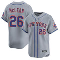 STECN NY.Mets #26 Nolan McLean Player Gray Road Limited Home Stitched Jerseys