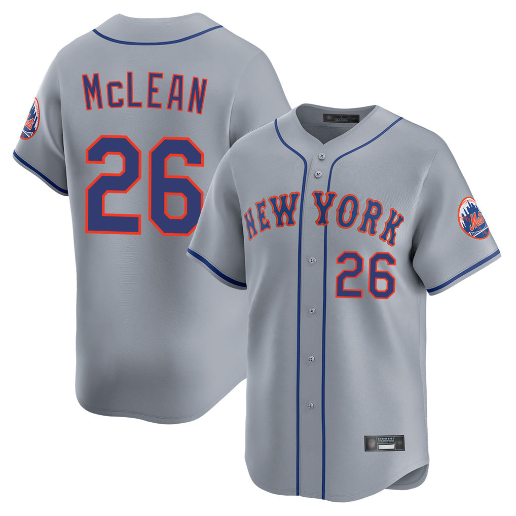 STECN NY.Mets #26 Nolan McLean Player Gray Road Limited Home Stitched Jerseys