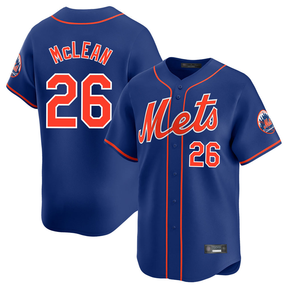 STECN NY.Mets #26 Nolan McLean Player Royal Home Limited Stitched Jerseys