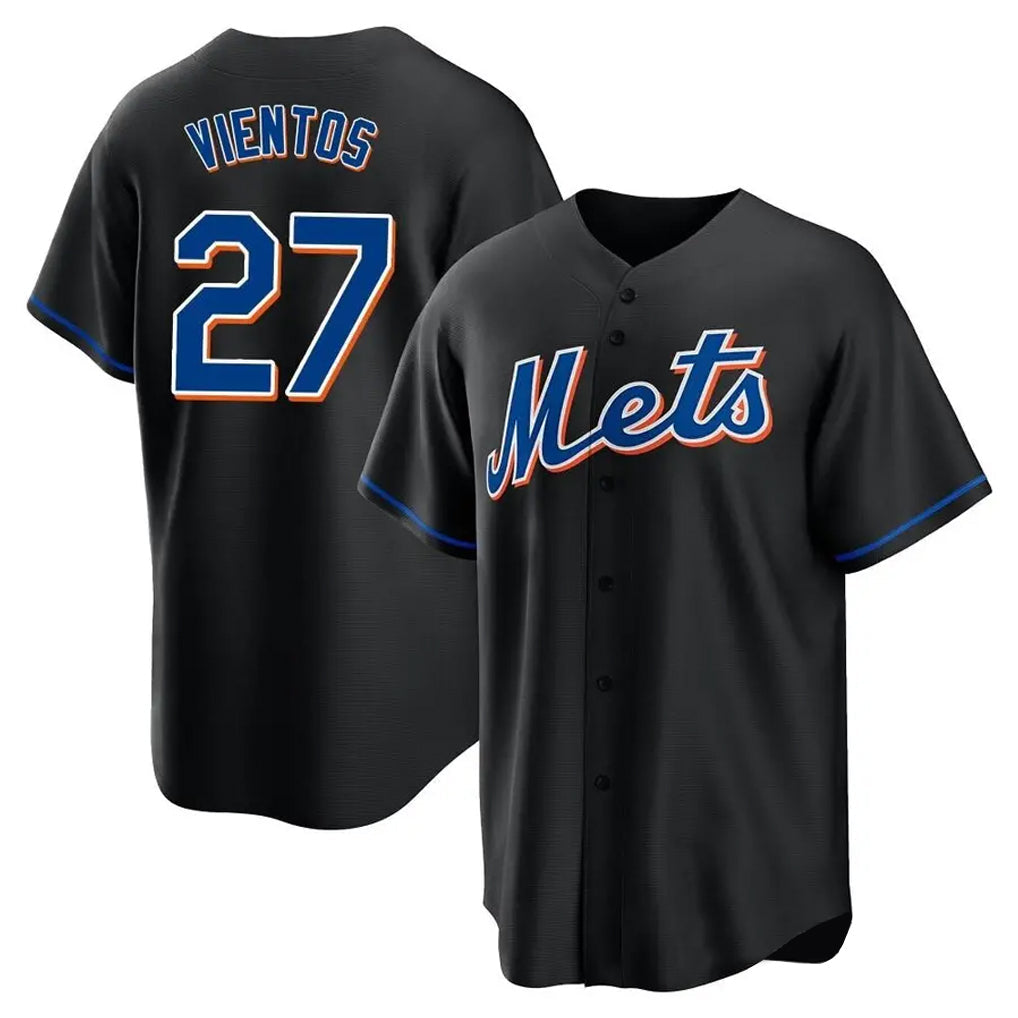 STECN NY.Mets #27 Mark Vientos Player Black Replica Home Game Stitched Jerseys