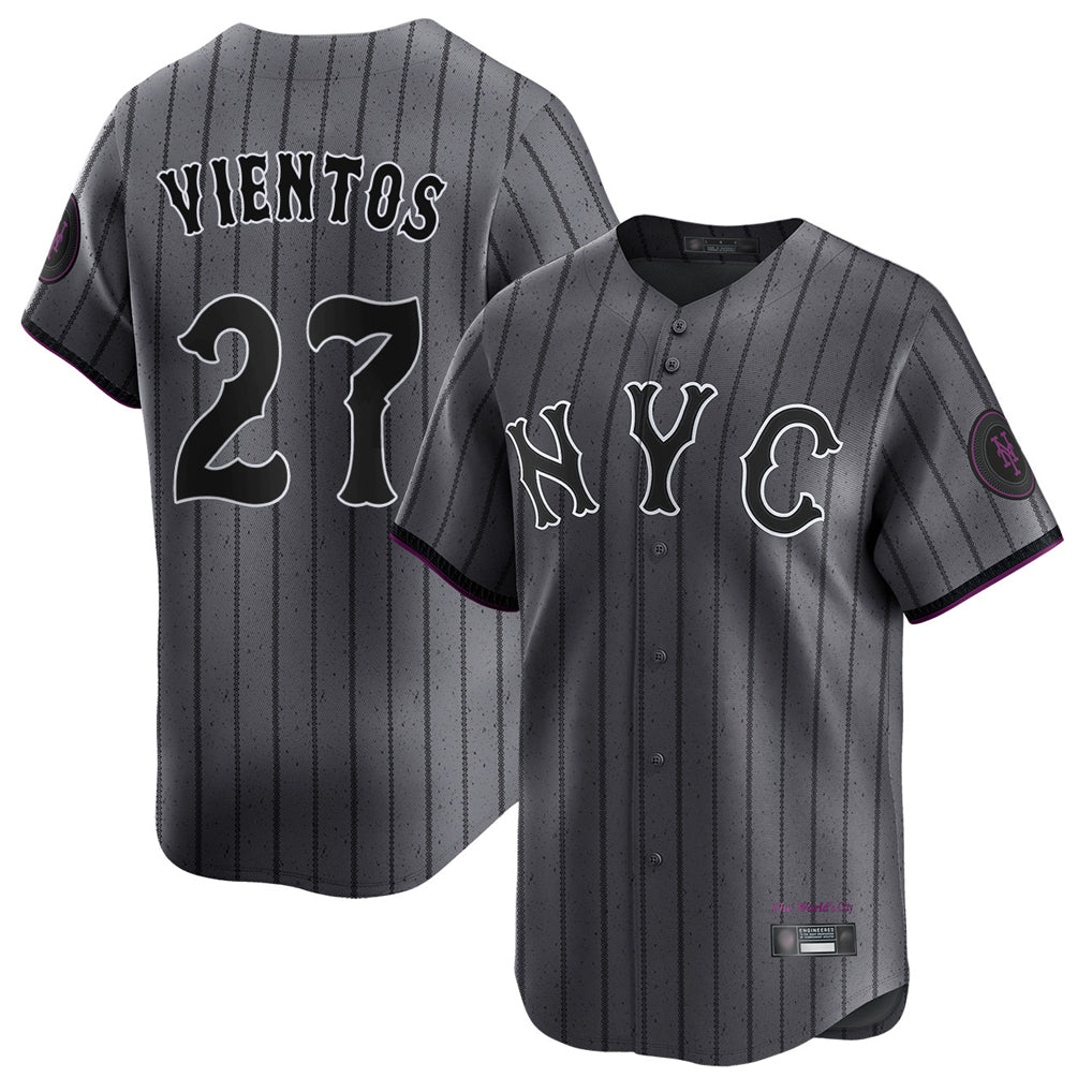 STECN NY.Mets #27 Mark Vientos Player Gray City Connect Limited Stitched Jerseys