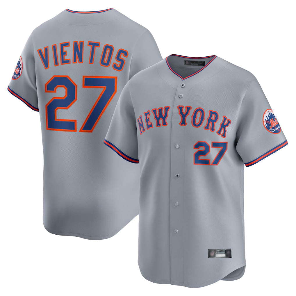 STECN NY.Mets #27 Mark Vientos Player Gray Road Limited Home Stitched Jerseys