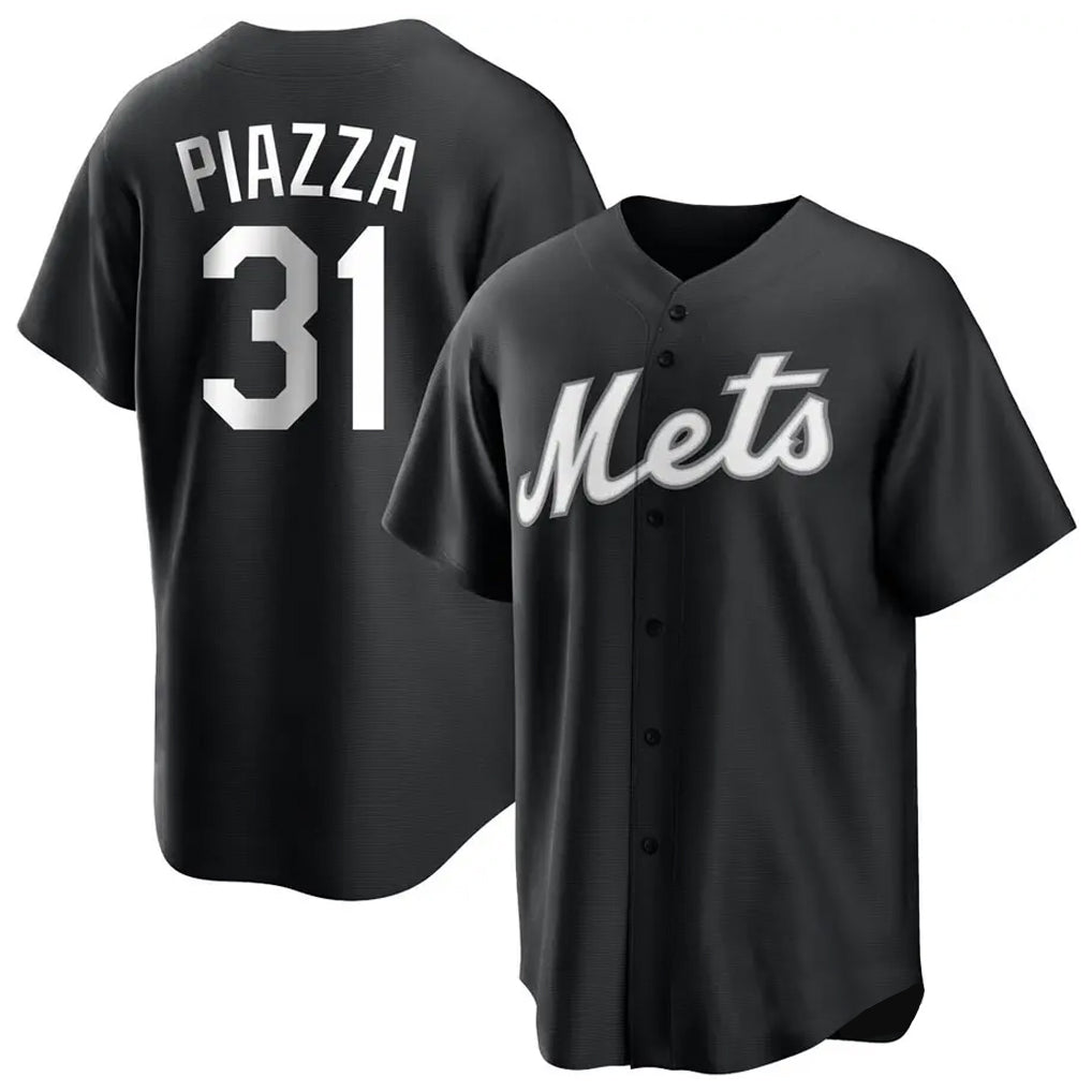 STECN NY.Mets #31 Mike Piazza Player Black Home Game Stitched Jerseys
