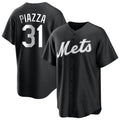 STECN NY.Mets #31 Mike Piazza Player Black Home Game Stitched Jerseys