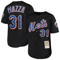 STECN NY.Mets #31 Mike Piazza Player Black Mitchell & Ness Cooperstown Collection Home Limited Stitched Jerseys