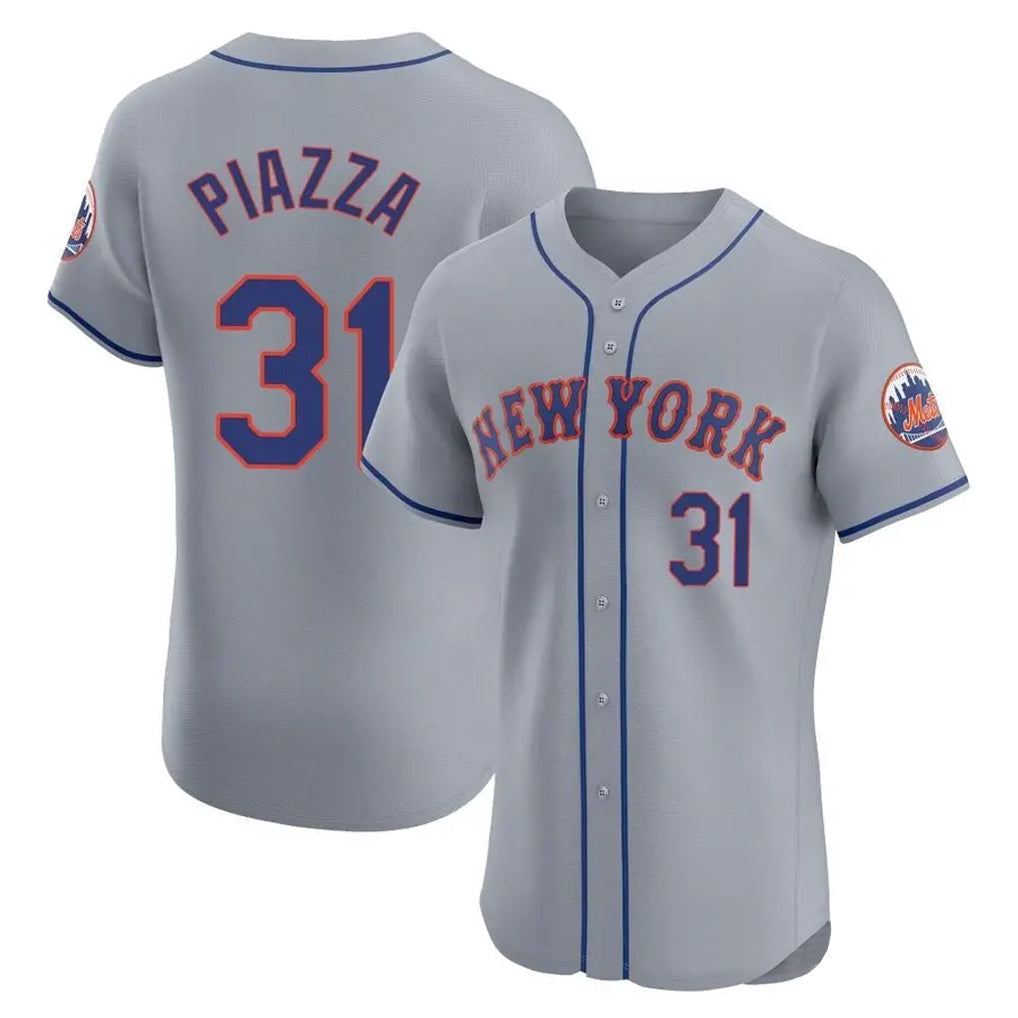 STECN NY.Mets #31 Mike Piazza Player Gray Road Limited Elite Home Stitched Jerseys