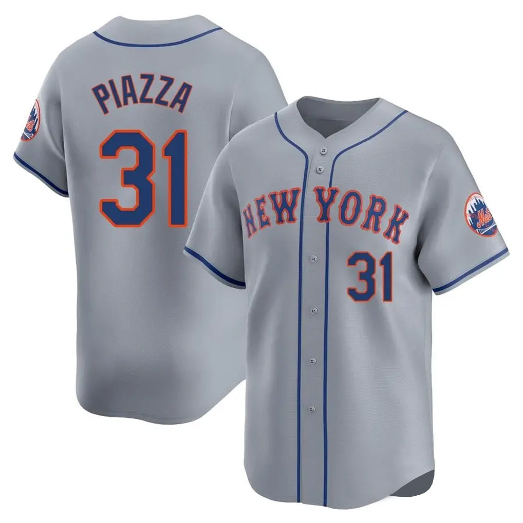 STECN NY.Mets #31 Mike Piazza Player Gray Road Limited Home Stitched Jerseys