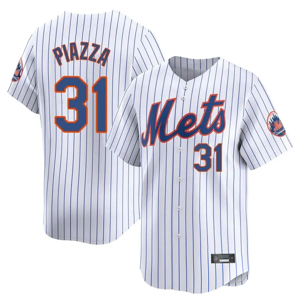 STECN NY.Mets #31 Mike Piazza Player White Home Replica Stitched Jerseys
