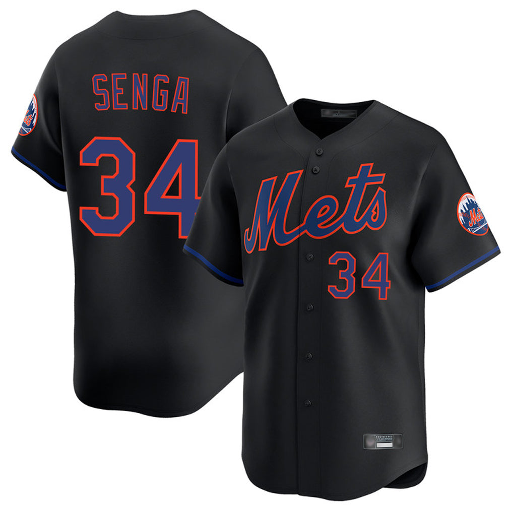 STECN NY.Mets #34 Kodai Senga Player Black Alternate Home Limited Stitched Jerseys