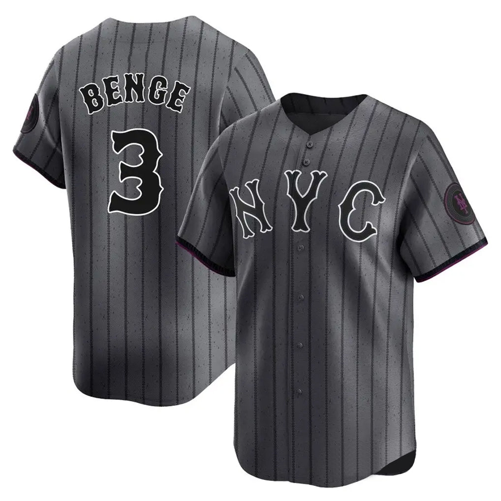 STECN NY.Mets #3 Carson Benge Player Gray City Connect Limited Stitched Jerseys