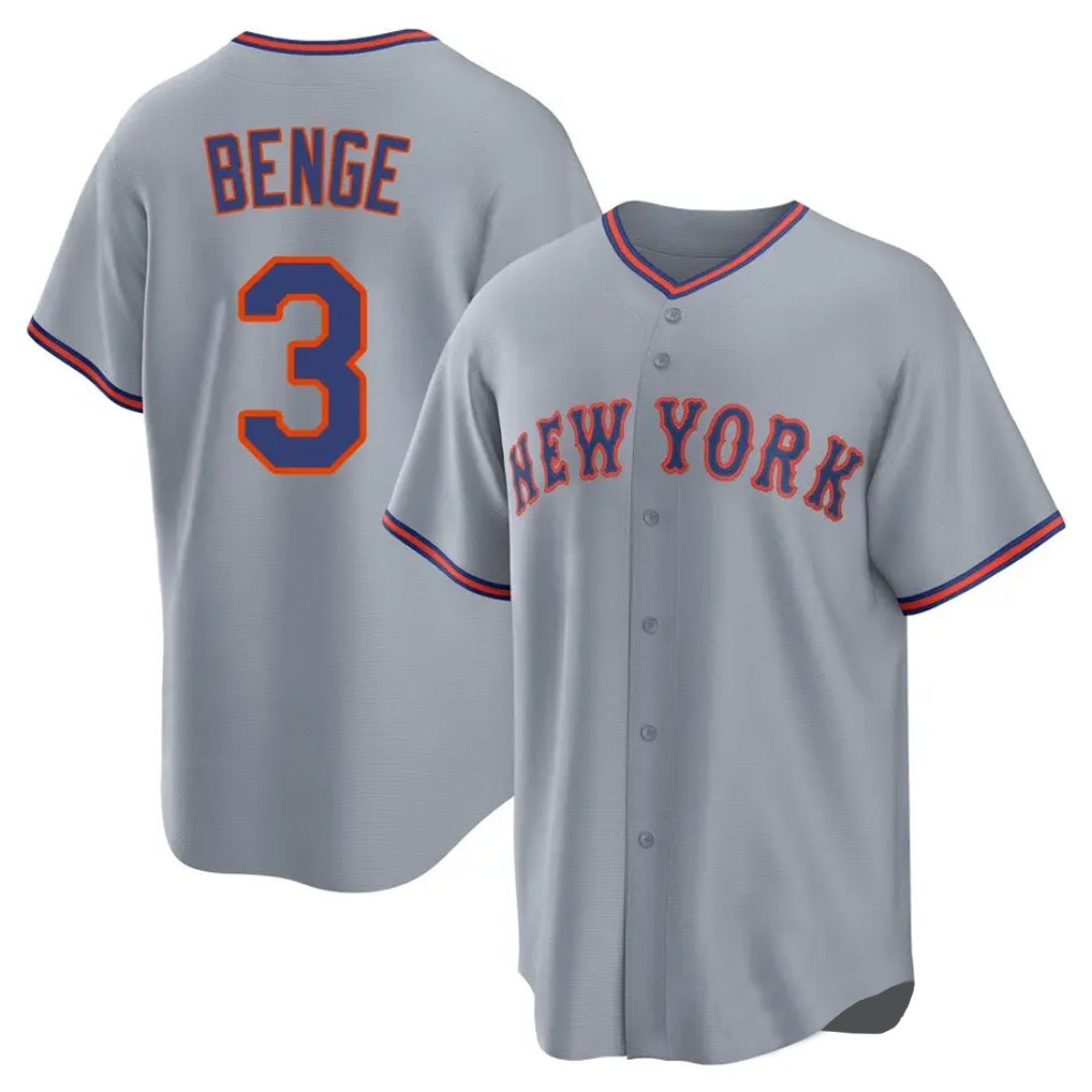 STECN NY.Mets #3 Carson Benge Player Gray Road Home Game Stitched Jerseys