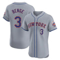 STECN NY.Mets #3 Carson Benge Player Gray Road Limited Elite Home Stitched Jerseys
