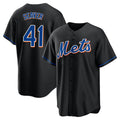 STECN NY.Mets #41 Tom Seaver Player Black Replica Home Game Stitched Jerseys