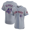 STECN NY.Mets #41 Tom Seaver Player Gray Road Limited Elite Home Stitched Jerseys