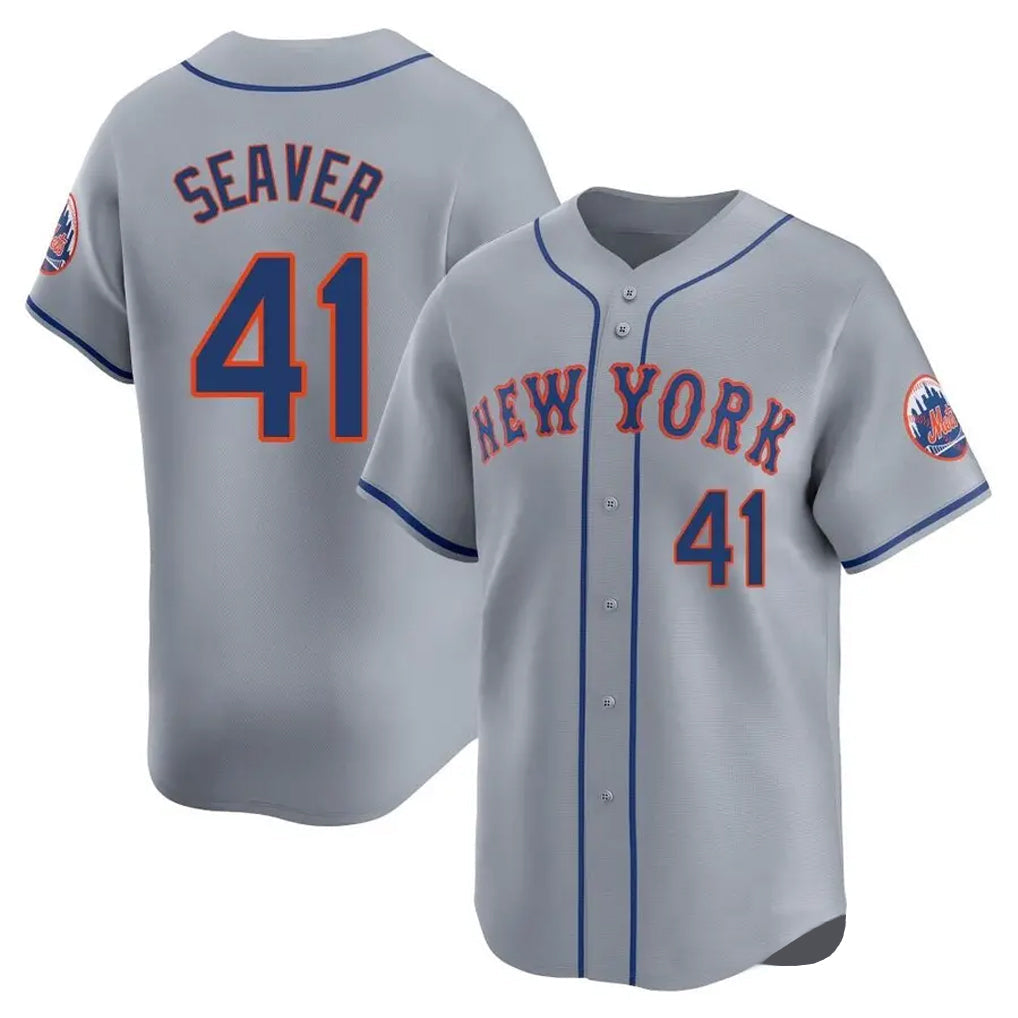 STECN NY.Mets #41 Tom Seaver Player Gray Road Limited Home Stitched Jerseys