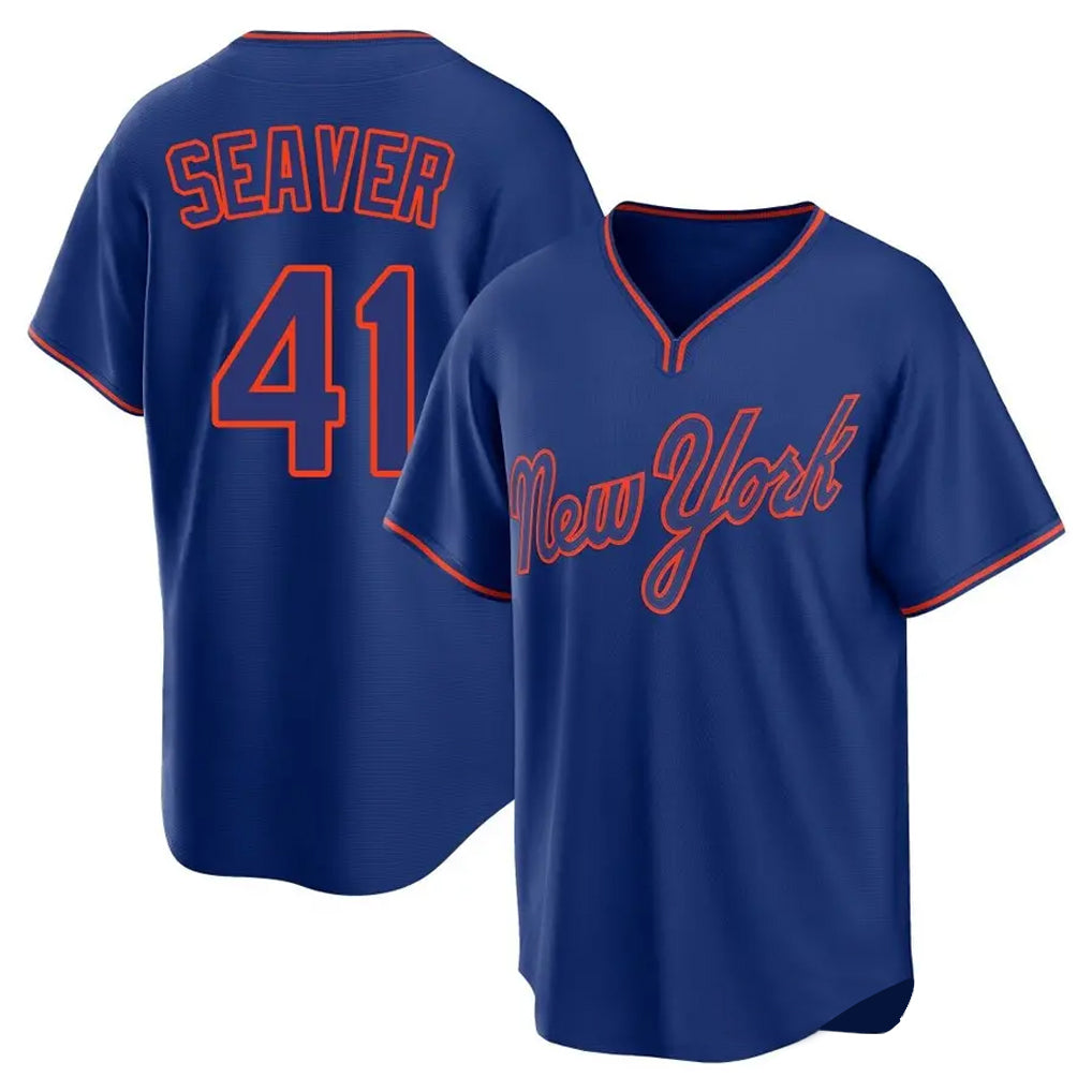 STECN NY.Mets #41 Tom Seaver Player Royal T-shirt Home Game Stitched Jerseys