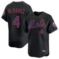 STECN NY.Mets #4 Francisco Alvarez Player Black Alternate Home Limited Stitched Jerseys