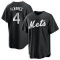 STECN NY.Mets #4 Francisco Alvarez Player Black Home Game Stitched Jerseys