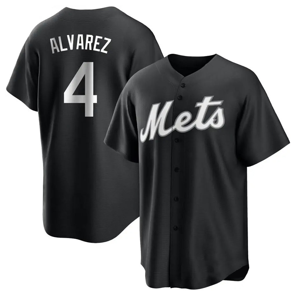 STECN NY.Mets #4 Francisco Alvarez Player Black Home Game Stitched Jerseys
