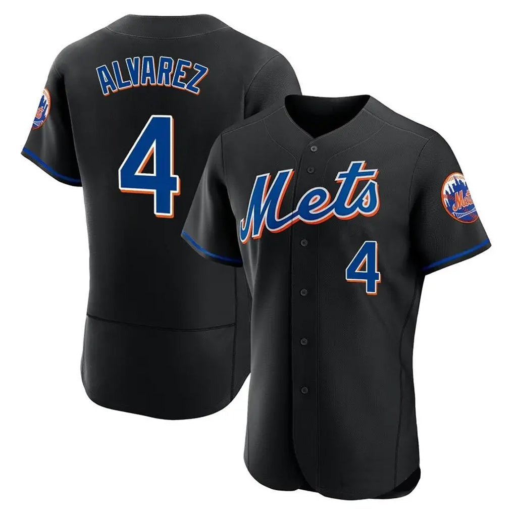 STECN NY.Mets #4 Francisco Alvarez Player Black Replica Home Limited Elite Stitched Jerseys