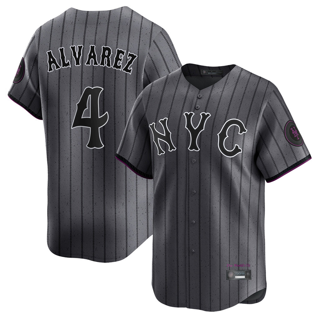 STECN NY.Mets #4 Francisco Alvarez Player Gray City Connect Limited Stitched Jerseys