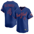 STECN NY.Mets #4 Francisco Alvarez Player Royal T-shirt Home Limited Elite Stitched Jerseys