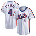 STECN NY.Mets #4 Francisco Alvarez Player White Cooperstown Collection T-shirt Game Stitched Jerseys