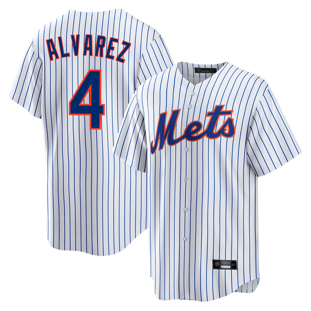 STECN NY.Mets #4 Francisco Alvarez Player White Home Game Stitched Jerseys