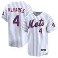 STECN NY.Mets #4 Francisco Alvarez Player White Home Replica Stitched Jerseys