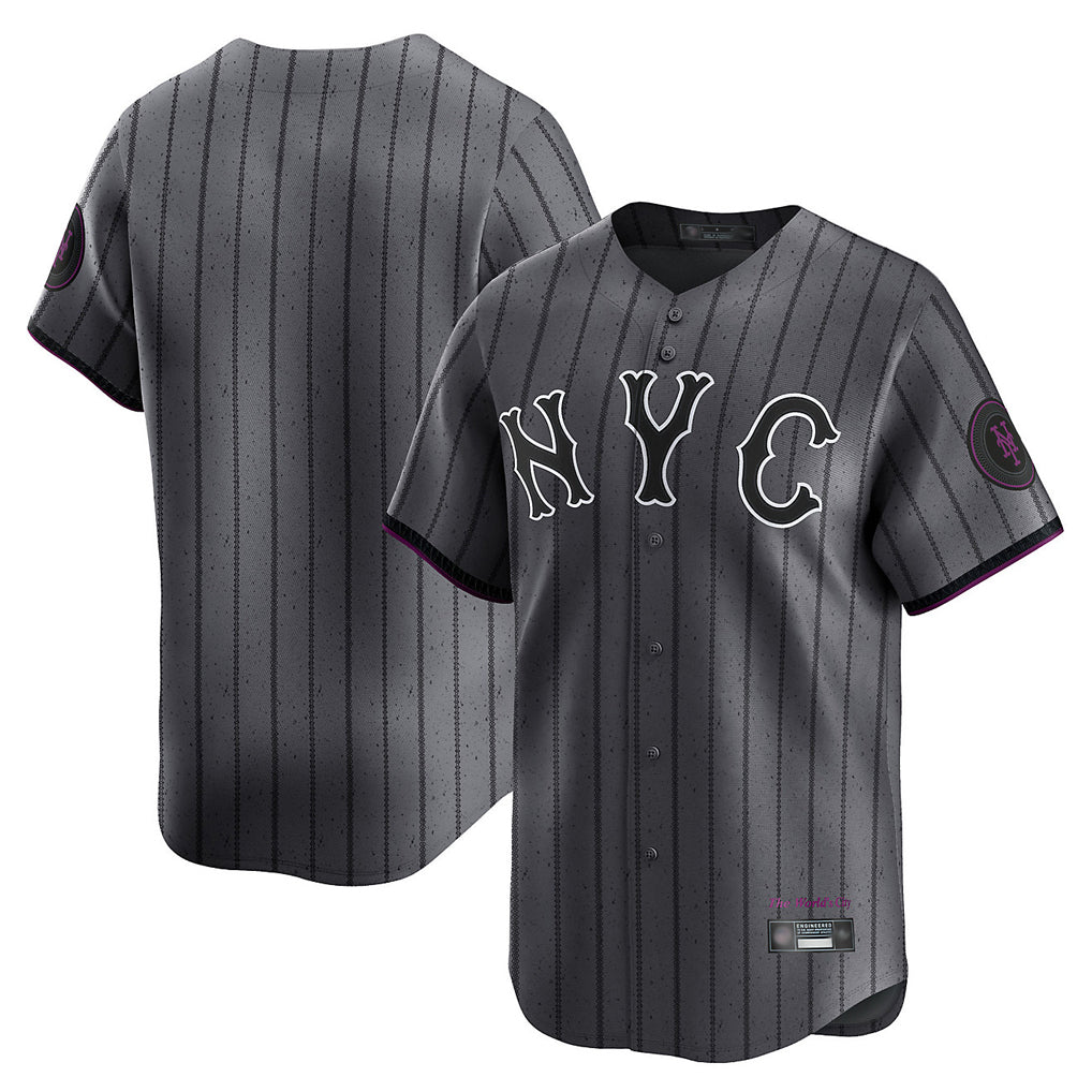 STECN NY.Mets Blank Player Gray City Connect Limited Stitched Jerseys