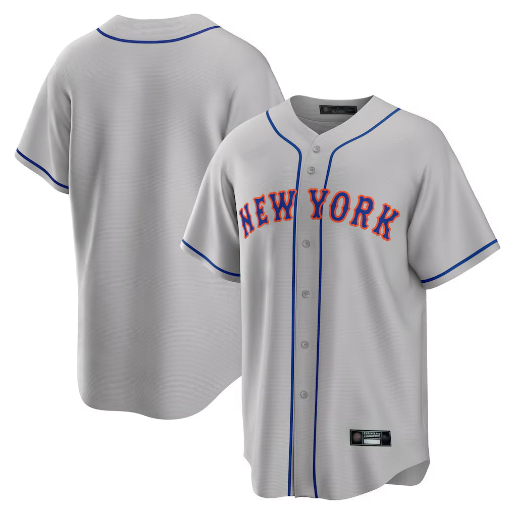 STECN NY.Mets Blank Player Gray Road Home Game Stitched Jerseys