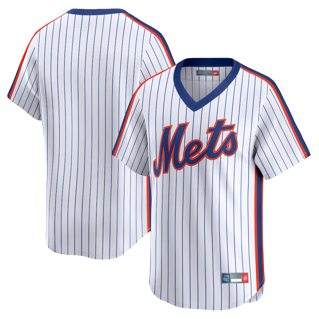STECN NY.Mets Blank Player White Cooperstown Collection T-shirt Game Stitched Jerseys