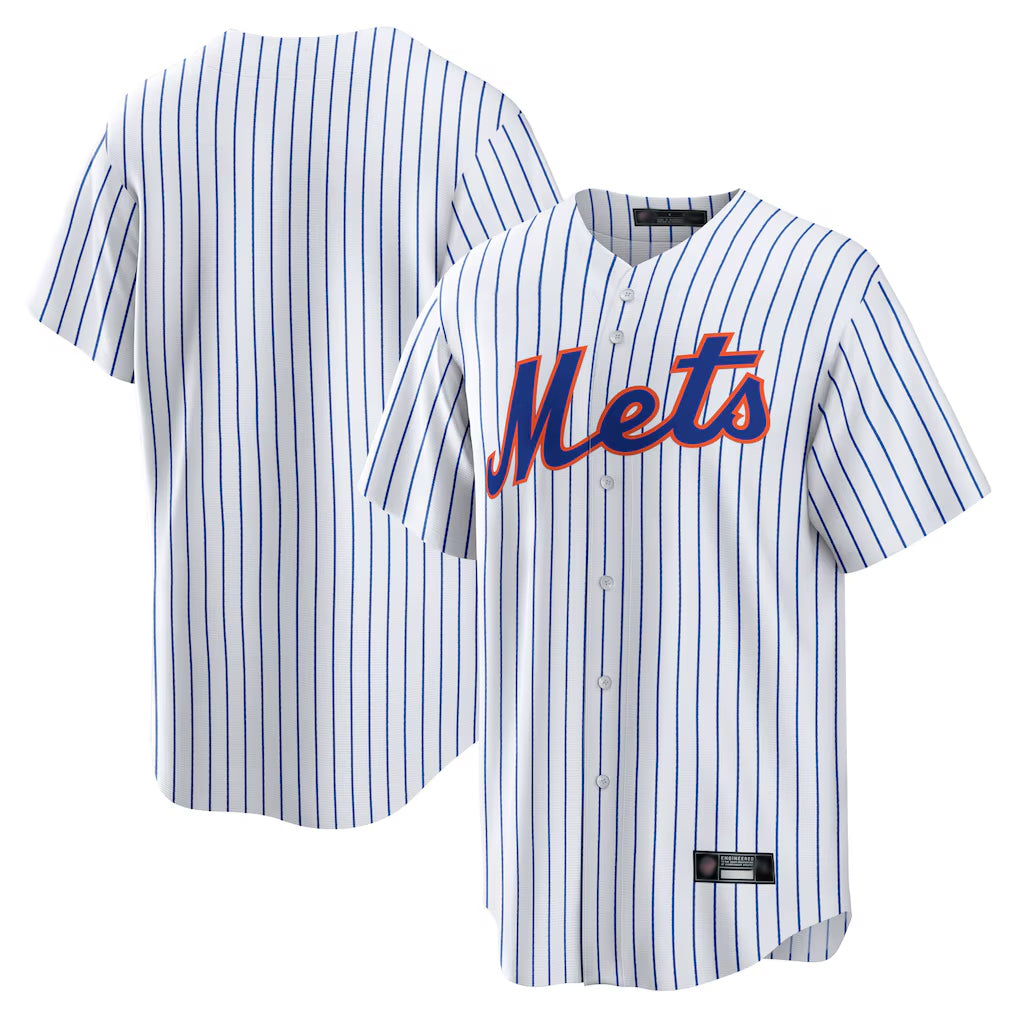 STECN NY.Mets Blank Player White Home Game Stitched Jerseys