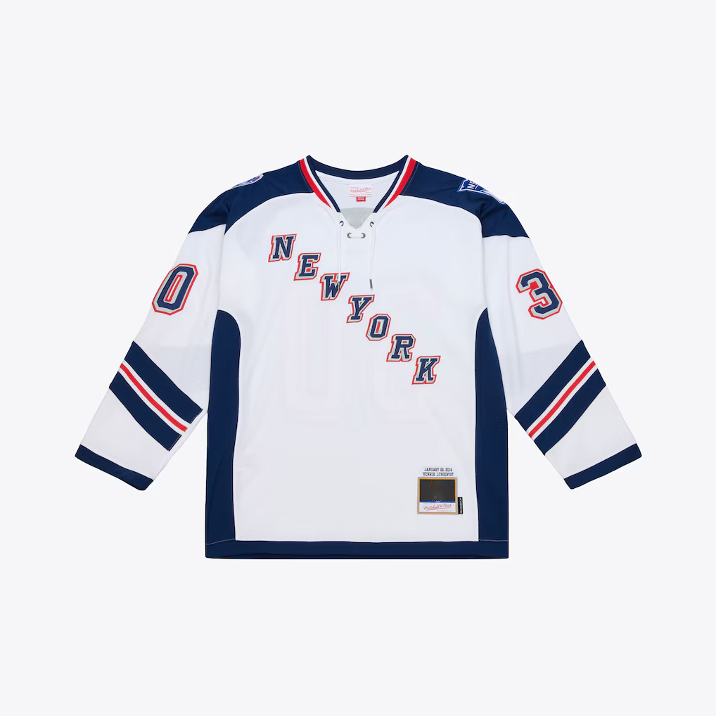 STECN NY.Rangers Henrik Lundqvist Mitchell & Ness White 2014 Stadium Series Power Play Jerseys