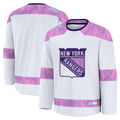 STECN NY.Rangers White 2024 Hockey Fights Cancer Practice Jerseys