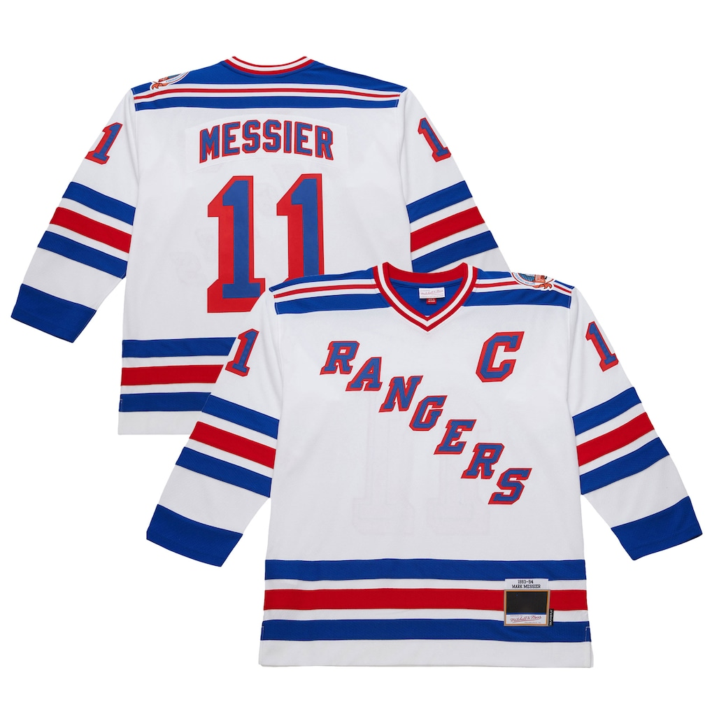 STECN NY.Rangers #11 Mark Messier White 1993-94 Power Play Jerseys