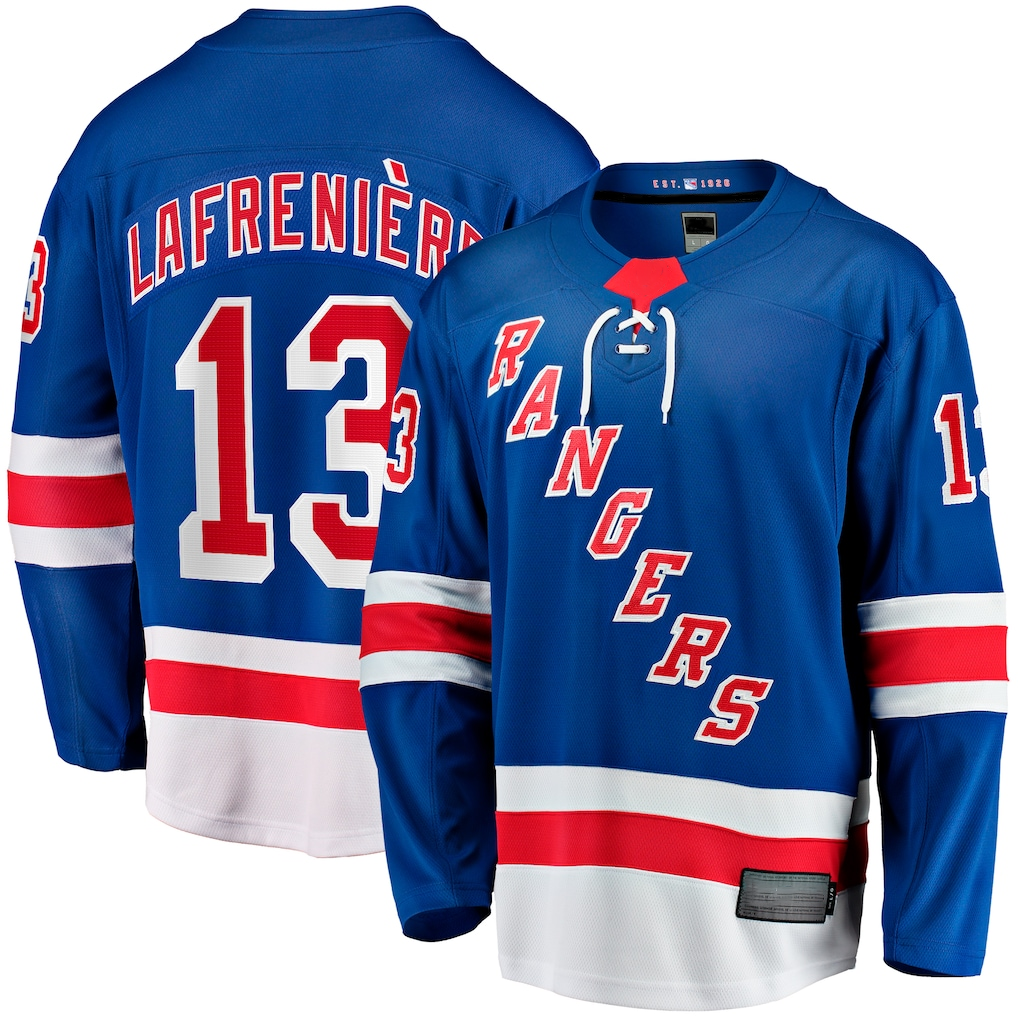 STECN NY.Rangers #13 Alexis Lafreniere Blue Home Breakaway Jerseys