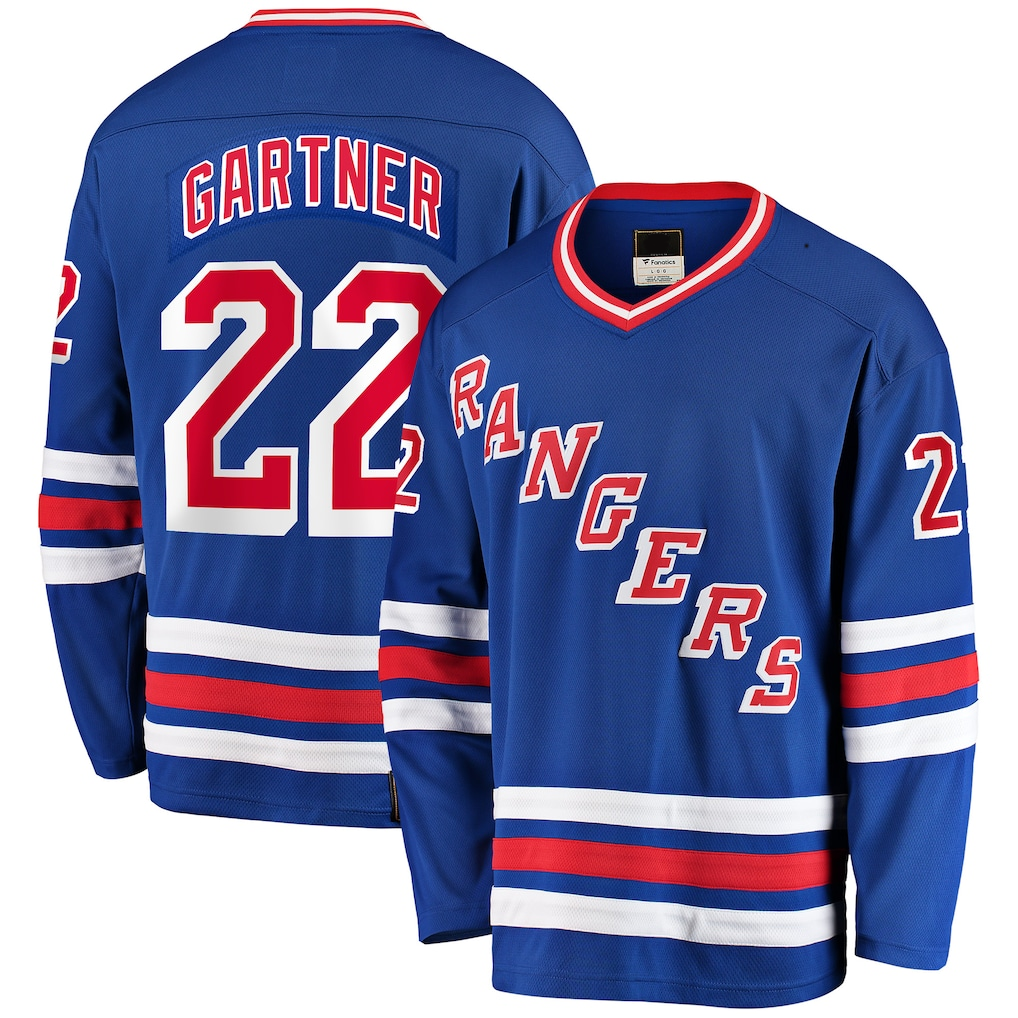STECN NY.Rangers #22 Mike Gartner Blue Home Breakaway Jerseys