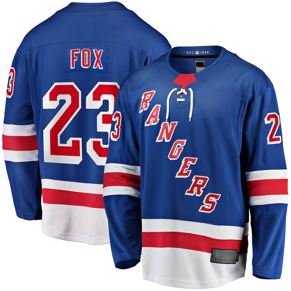 STECN NY.Rangers #23 Adam Fox Blue Home Breakaway Replica Jerseys