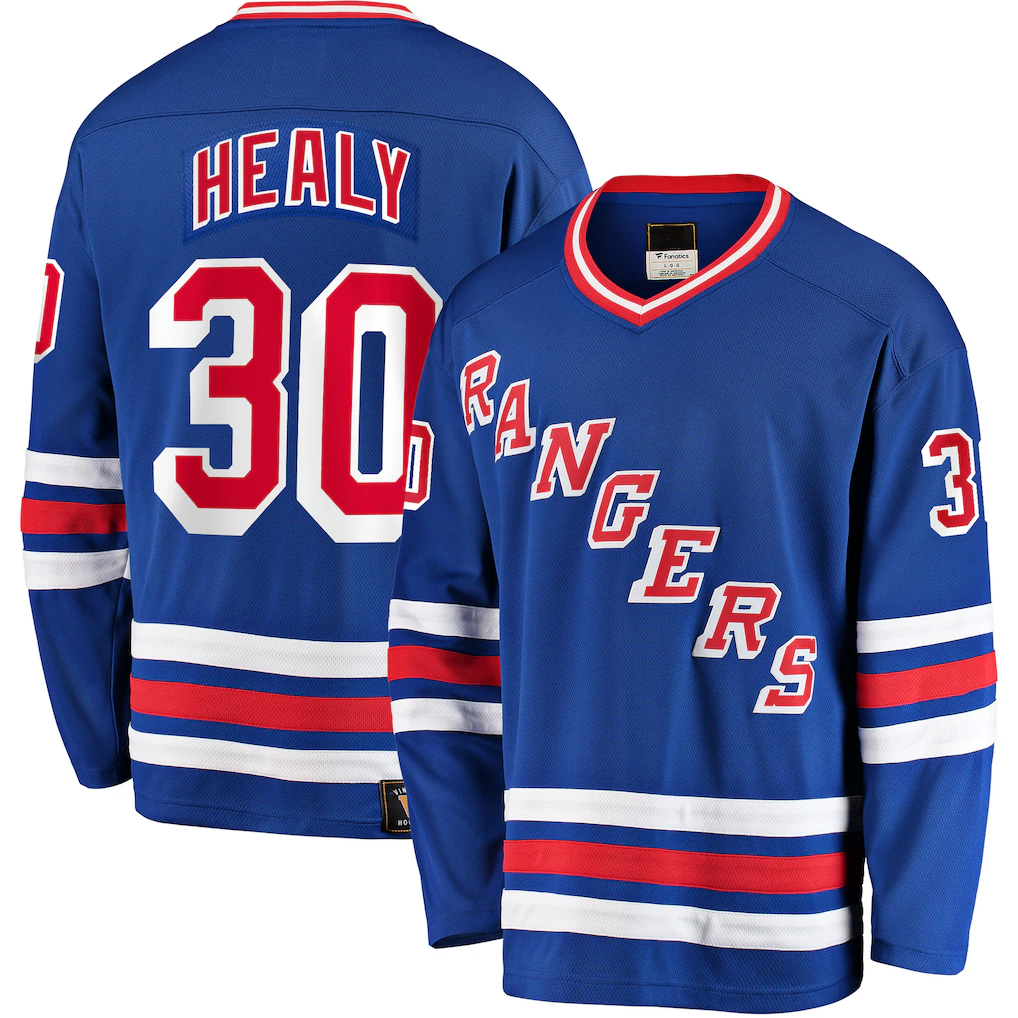 STECN NY.Rangers #30 Glenn Healy Blue Premier Breakaway Retired Player Jerseys