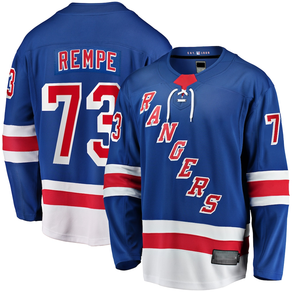 STECN NY.Rangers #73 Matt Rempe Blue Home Breakaway Jerseys