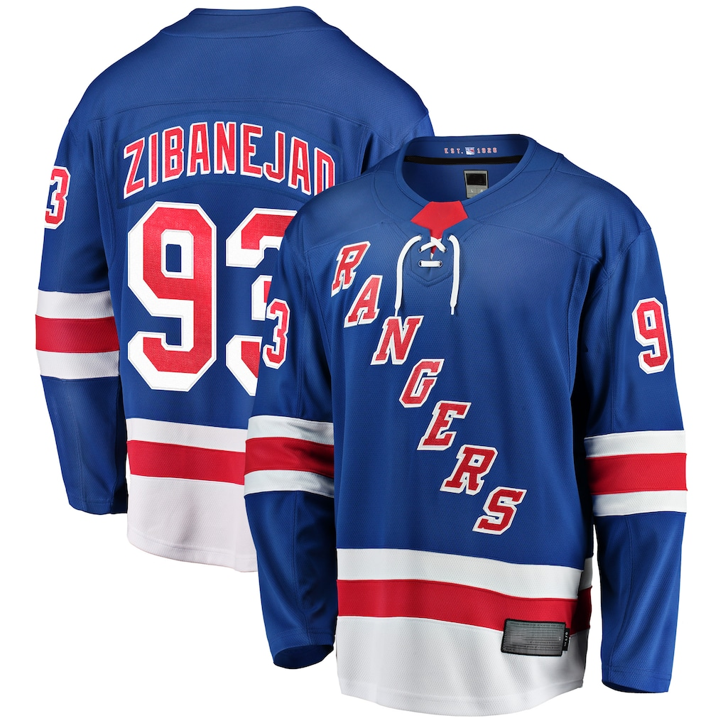 STECN NY.Rangers #93 Mika Zibanejad Blue Home Breakaway Player Jerseys