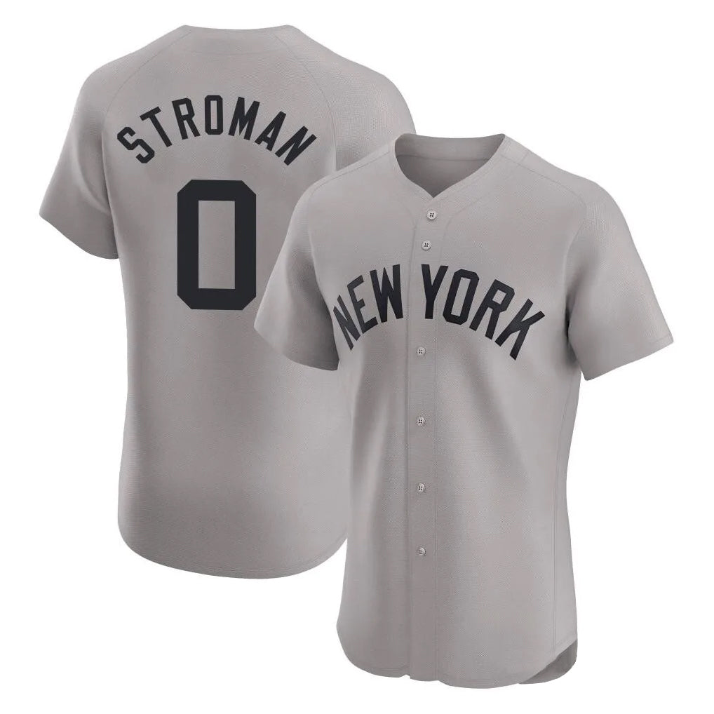 STECN NY.Yankees #0 Marcus Stroman Player Gray Limited Elite Home Stitched Jerseys