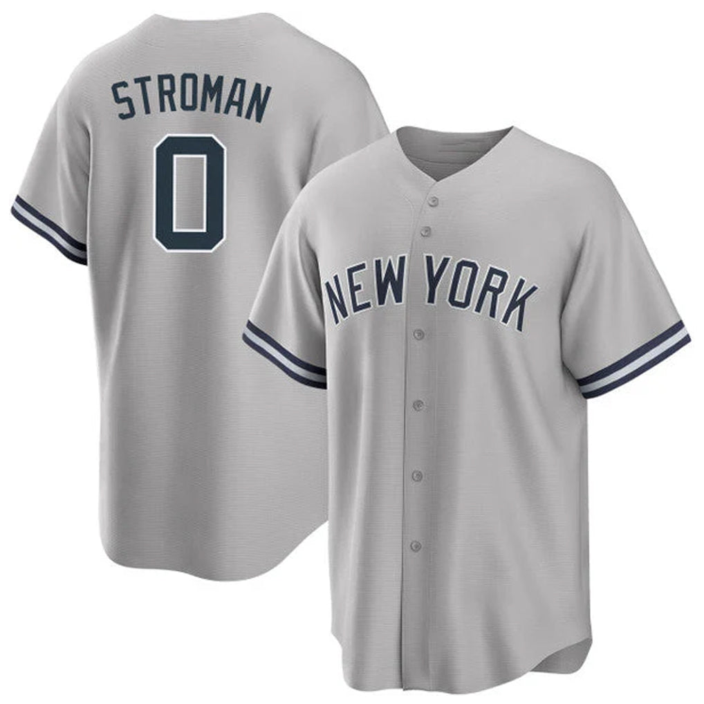 STECN NY.Yankees #0 Marcus Stroman Player Gray Road Game Stitched Jerseys
