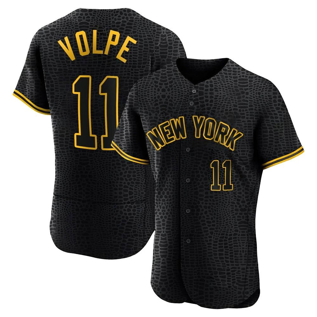 STECN NY.Yankees #11 Anthony Volpe Player Black Snake Skin City Limited ELite Home Stitched Jerseys