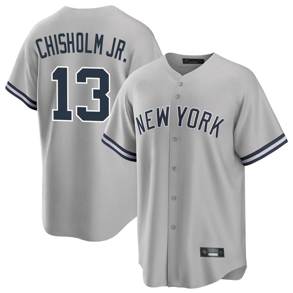 STECN NY.Yankees #13 Jazz Chisholm Jr Player Gray Road Game Stitched Jerseys