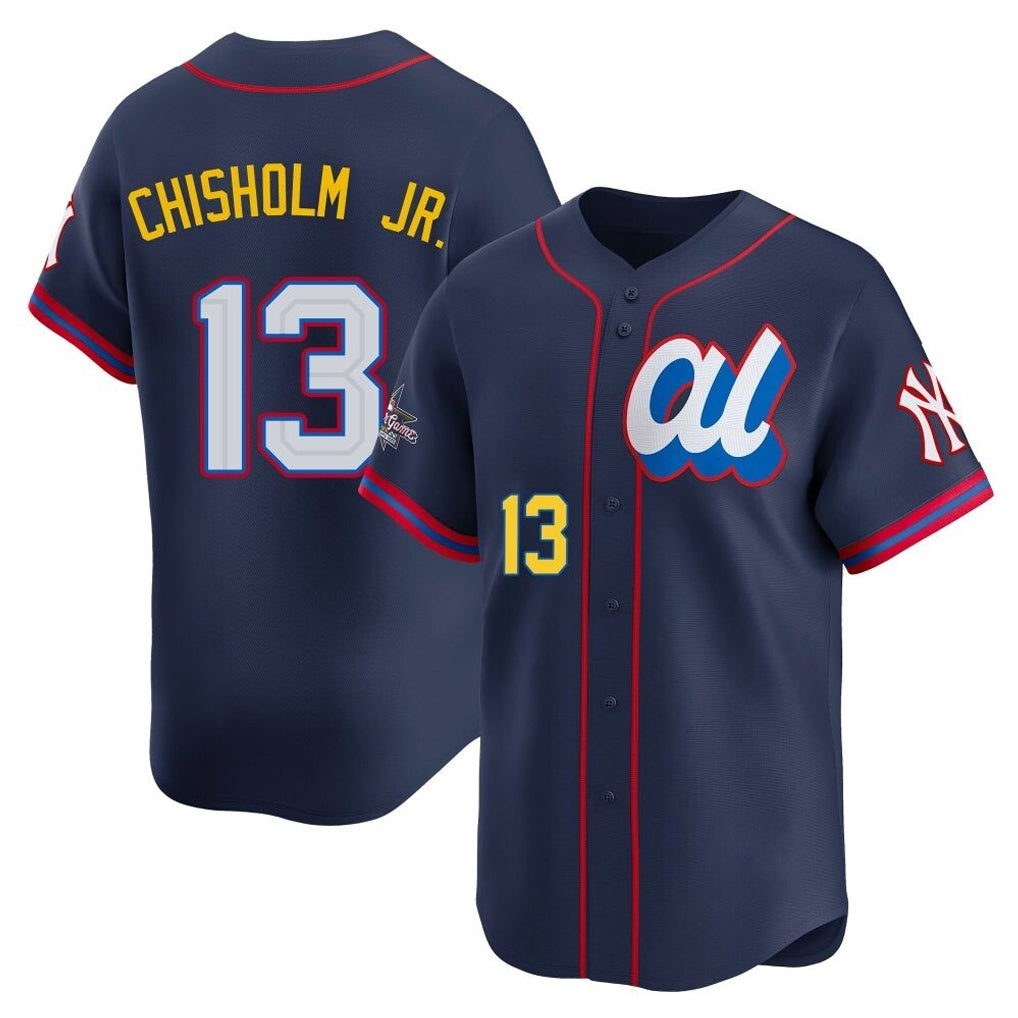 STECN NY.Yankees #13 Jazz Chisholm Jr Player Navy All Star Limited Home Stitched Jerseys