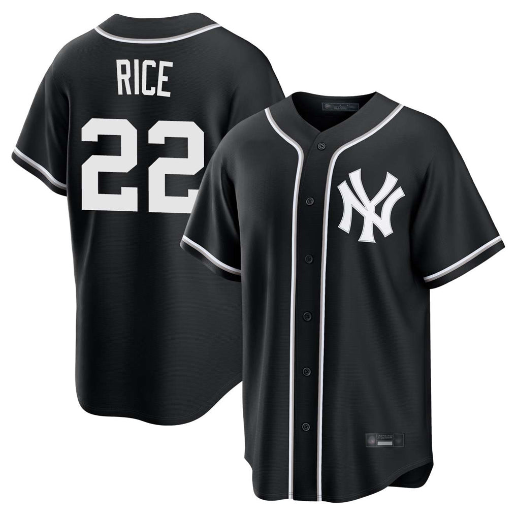 STECN NY.Yankees #22 Ben Rice Player Black Out Game Home Stitched Jerseys